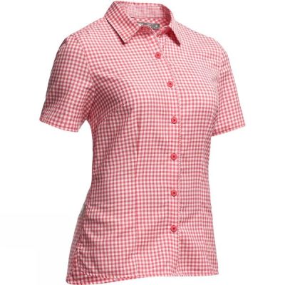 Camisa Icebreaker Destiny Manga Corta Check Mujer - Coral - Chile MBS230684